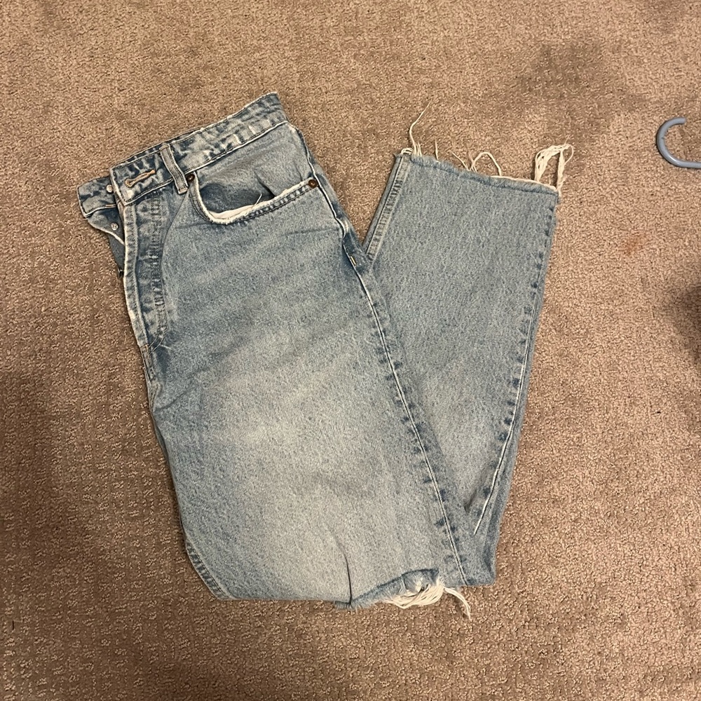 Zara high rise ankle straight jeans
